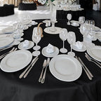 Fitable 6 Pack Black Round Tablecloths 120 Inch for 48"-96" Tables - Image 2