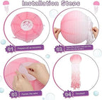 Retisee 12 Pcs Hanging Jellyfish Paper Lanterns, Gradient Color - Image 4