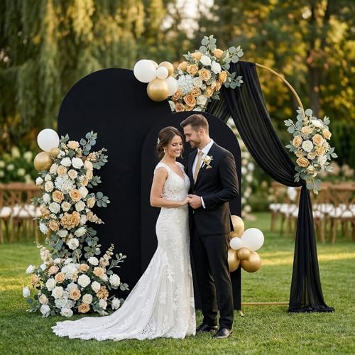 Arttown Arch Backdrop Stand Set, 7.2FT and 6FT, for Wedding Event Black - Image 3