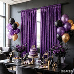 Purple Glitter Sequin Backdrop Curtains 8ftx8ft Photo Drapes - Image 3