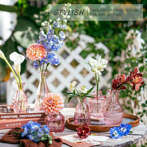 SUPMIND 16Pcs Pink Glass Bud Vases in Bulk for Wedding Table Centerpieces - Image 5