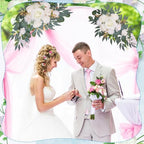 Wedding Arch Decorations 2 Pack, White Arch Flowers Swag Set - Image 5