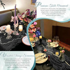 Black Boho Cheesecloth Table Runner 12 Pack 17x108 Inch Sheer Gauze - Image 6
