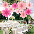 9pcs Paper Fan Flower Set for Wedding Birthday Party Decor - Image 5