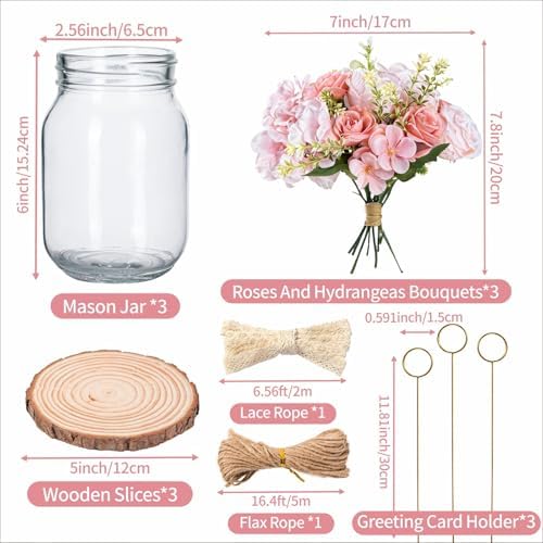 Mason Jar Centerpiece Table Decorations for Dining Room Farmhouse Decor - Image 2