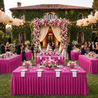 Fuchsia Spandex Tablecloth for 8FT Rectangle Tables, Table Skirt - Image 7