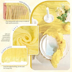 30 Pack Cheesecloth Table Runner 10FT Light Yellow Table Runner Boho Gauze Cheese Cloth Table Runners Long Rustic Sheer Table Decorations for Wedding Party Baby Bridal Shower Birthday Holiday Home - Image 3