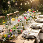 36 Pcs Artificial Flowers Table Centerpiece, Fresh Color, Clear - Image 4