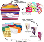 Janvale 100 All Occasion Cards Assortment Box with Color Envelopes，All Occasion Cards Set with Greeting Inside, Large 5 x 7 inch Cards with Stickers and Dividers - Image 2