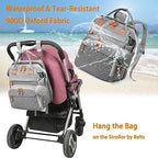 Astro alan Baby Diaper Bag with Changing Station, Waterproof Diaper Bag Backpack for Moms Dads with USB Charging Port, Baby Shower Gifts, Baby essentials,Grey - Image 4