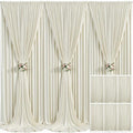 6 Panels Beige Backdrop Curtain for Wedding Parties Wrinkle Free Beige Photo Curtains Backdrop Drapes Fabric Decoration for Baby Shower Photoshoot 30ft(W) x 10ft(H) by Tao-GePartyDecorations