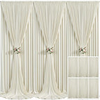 6 Panels Beige Backdrop Curtain for Wedding Parties Wrinkle Free Beige Photo Curtains Backdrop Drapes Fabric Decoration for Baby Shower Photoshoot 30ft(W) x 10ft(H) by Tao-GePartyDecorations