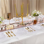DaYammi 175PCS Clear Gold Plastic Dinnerware Set for 25 Guests - Image 5