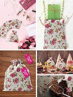 Mandala Crafts 5X7In Rose Burlap Drawstring Gift Bags for Favors, 50 PCs - Image 4