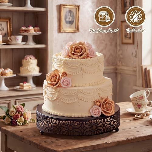 Wenqik 14 Inch Cake Stand Round Metal Cupcake - Image 4