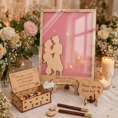 Wedding Guest Book Alternative, Arabian Nights Genie Lamp Drop Box, Custom - Image 3