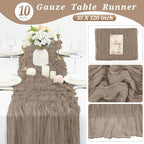 10 Pack Cheesecloth Table Runner 35 x 120 Inch, Nude - Image 2