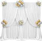 30x12ft White Backdrop Curtains for Parties Wrinkle Free Fabric Backdrop Curtain Wedding Photo Drapes Backdrop for Birthday Party Baby Shower Bridal Shower Photography Back Drop 6 Panels 5x12FT by Suppromo