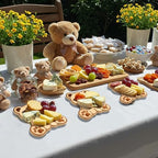 Ziliny 12 Set Baby Shower Prize Bear Shaped Cheese Board Gift, Bamboo Color - Image 6
