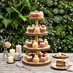 2 Pack Wood Cupcake Stand, 3 Tier Wood Cake Stands, Round Tiered Tray Stand, Large Rustic Cake Display Holder Stands, 3 Tier Wooden Cupcake Tower for Woodland Baby Shower, Wedding, Birthday, Tea Party - Image 3