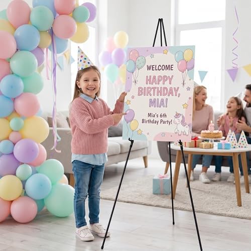 Nicpro 12 Pack 63 Inches Easel Stand for Sign, Black, with Carry Bags - Image 2