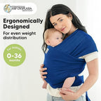 KeaBabies Baby Wrap Carrier, All in 1 Original Baby Carrier (Cobalt Blue) - Image 2