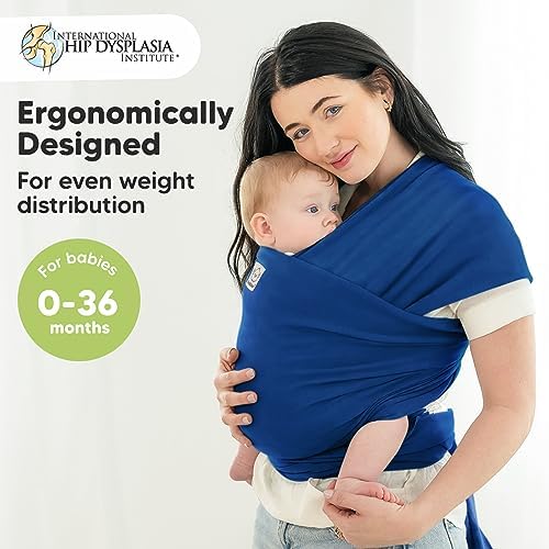 KeaBabies Baby Wrap Carrier, All in 1 Original Baby Carrier (Cobalt Blue) - Image 2
