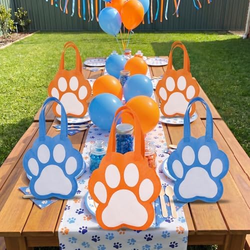 Tranqun 36 Pcs Blue Dog Paw Print Party Favor Bags with Handle - Image 6