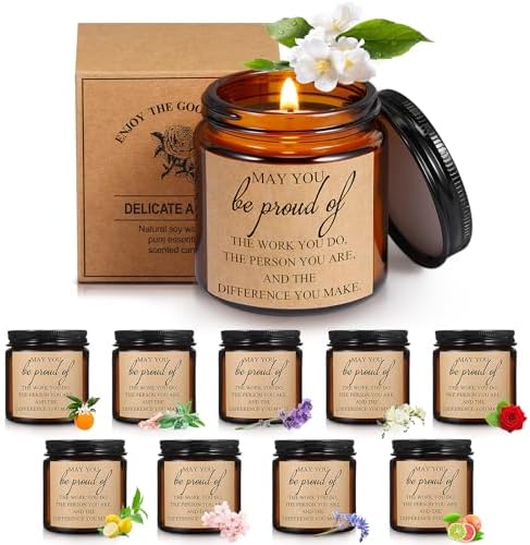 Fumete 50 Pcs Thank You Candles Bulk 10 Scents for Women, Brown by Fumete