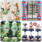 Balloon Column Stand Set of 6, 6.8ft Height Adjustable Balloon Tower Pillar with Base Telescopic 2-in-1 Stainless Steel Balloon Tower Holder for Baby Shower Wedding Birthday Party Decorations - Image 7