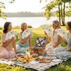 25 Pcs Wildflower Folding Hand Fan Bulk with Organza Bags - Image 5