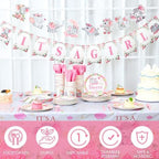 405 Pcs Pink Elephant Style Baby Shower Party Decorations for Girl - Image 6