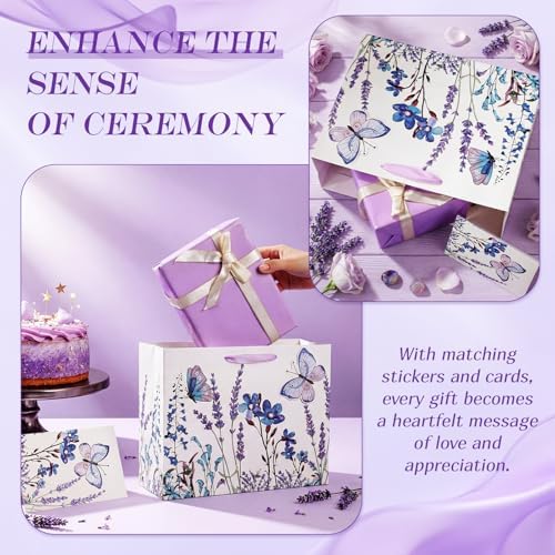 FunooFuno 10 Set 13" Extra Large Purple Butterfly Gift Bag Set Gift - Image 4