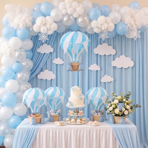 8 Sets Blue Hot Air Balloons Decorations for Tables Centerpieces - Image 2