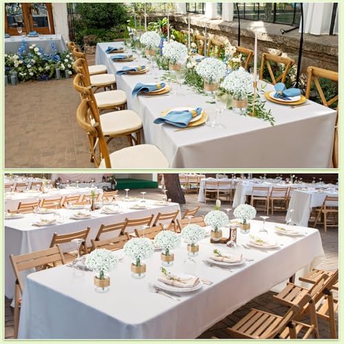 43 Pcs/ 6 Set Babybreath Mason Jar Table Centerpiece Mason Jar Vases - Image 5