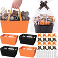 Funnymoom 12 Pcs Halloween Paper Gift Basket Empty with Transparent Bag&Bow by Funnymoom