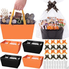 Funnymoom 12 Pcs Halloween Paper Gift Basket Empty with Transparent Bag&Bow by Funnymoom