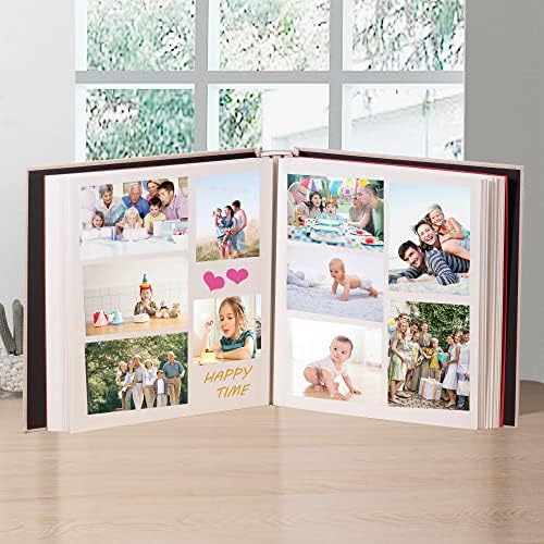 Super Large Photo Album Self Adhesive Scrapbook for 4×6 5×7 8×10 10×12 or Bigger Pictures DIY Magnetic Beige DIY Linen Cover Album 80 Sheets/160 Pages - Image 4