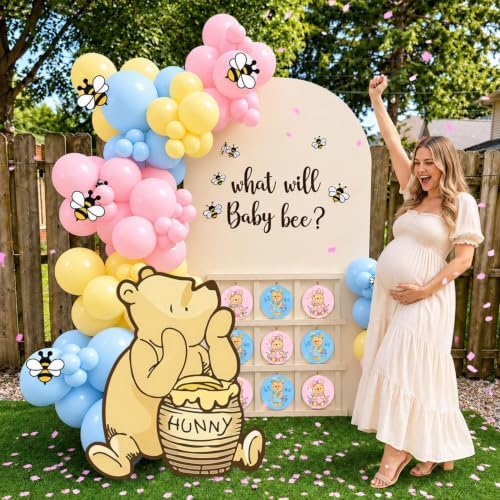 Classic Winnie Bear Gender Reveal Decorations Cutout Large 27.5Inch - Image 4