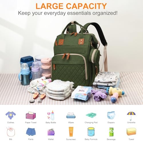 Diaper Bag with Changing Station, Baby Backpack with Foldable Changing Pad - Image 2