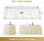 17ft Champagne Satin Table Skirt for Rectangle Table Teacher Desk Skirt - Image 4