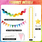 TaoBary 800 Pcs Colorful Paper Chain Garland Party Decoration Kit with 600 Paper Strips, 180 Balloons, Silver Tassel Lampshade, Gold Star Garlands, Streamers Banners for Birthday Baby Shower Classroom - Image 5