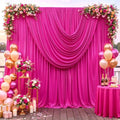 10ft x 10ft Hot Pink Backdrop Curtains, Hot Pink Drapes for Backdrop Fabric by HBBMAGIC