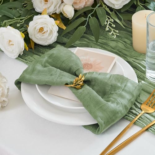 50 Pack Cheesecloth Napkins 20"x20" Sage Green Gauze Boho Napkins - Image 6