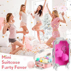 LemonRoad 36 Pcs Clear Mini Suitcase Party Favor Box, Pink、rose Pink - Image 5
