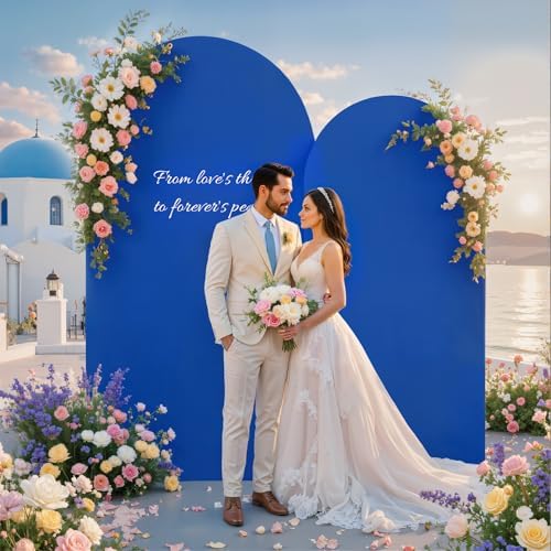 Royal Blue Arch Backdrop Cover 7.2FT 6FT Spandex Arch Covers Stretchy Backdrop Set of 2, Double-Layer Wrinkle Free Wedding Arch Stand Cover Party Backdrop Curtains for Baby Shower Birthday Party Decor by Tao-GePartyDecorations