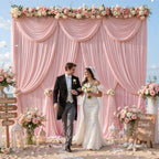 20x10FT Backdrop Curtains with Rod Pockets - Wrinkle Free Photo Stage Backdrop 4 Panels Curtains Drapes for Photography Wedding Party Baby Shower Decorations (Tea Rose) - Image 7