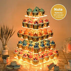 YestBuy 5 Tier Cupcake Stand for 60 Cupcakes with Yellow Lights - Image 2