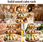 Rustic 4Tier Wooden Cupcake Stand & Wedding Baby Shower Display - Image 4