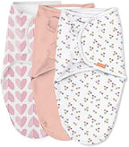 SwaddleMe Original Swaddle - Size Small/Medium, 0-3 Months, 3-Pack (Baby Hearts) Easy to Use Newborn Swaddle Wrap Keeps Baby Cozy and Secure and Helps Prevent Startle Reflex by SwaddleMe%C2%AE